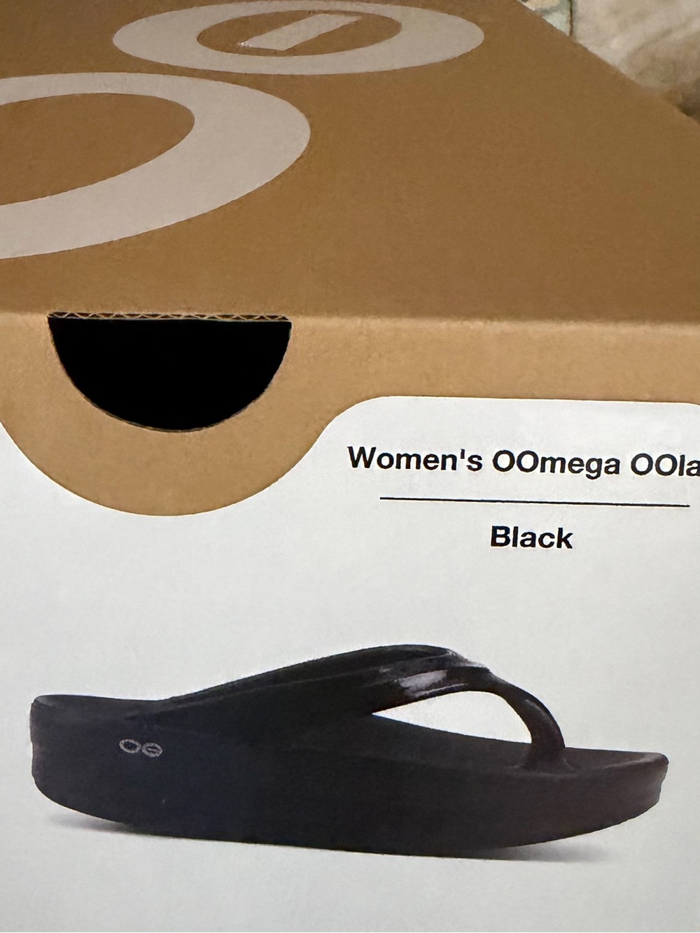 OOFOS Women's OOmga OOlala Black Recovery Sandals